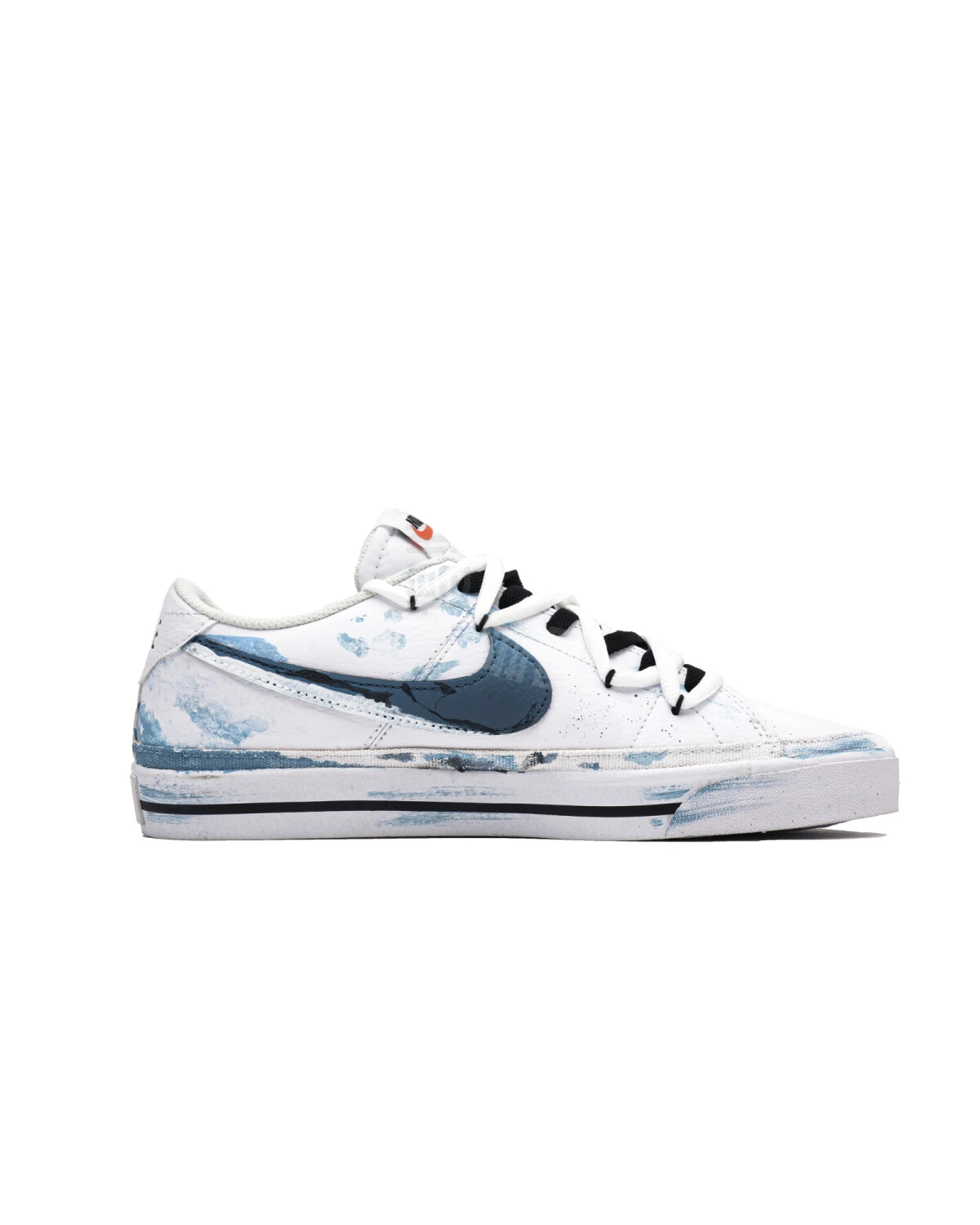 Nike Court Legacy Smiley Face кроссовки сине-белые с противоскользящей подошвой картинка
