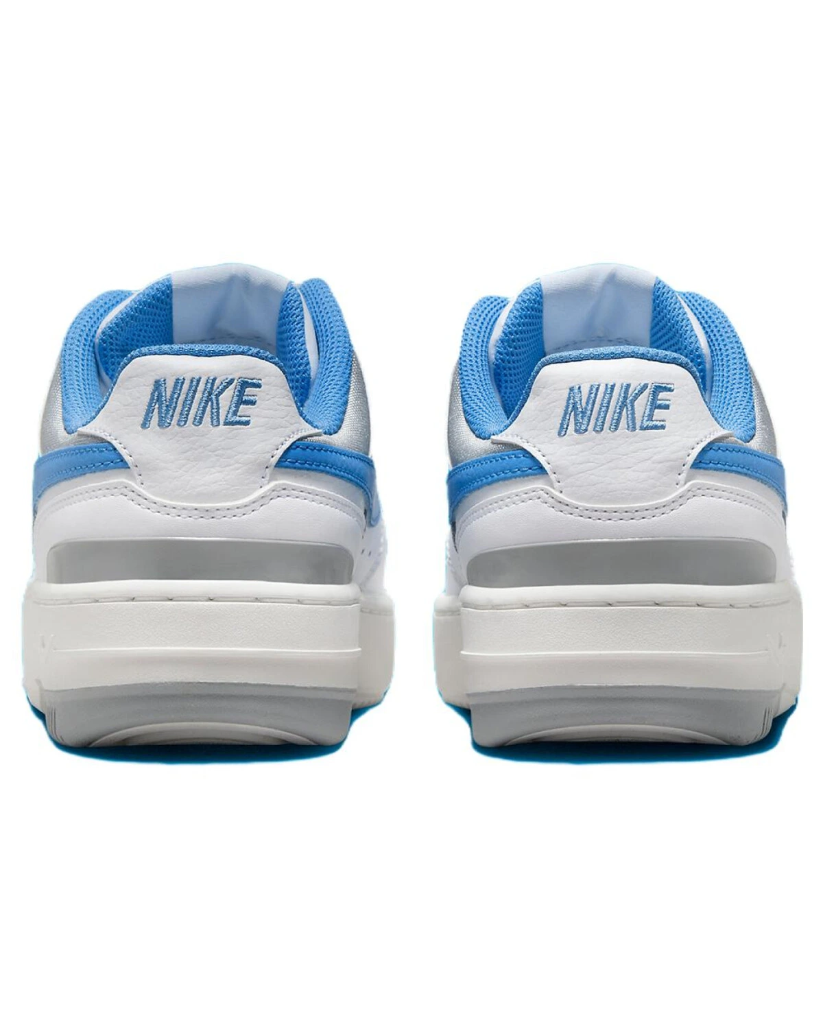 Nike Gamma Force женские кеды комфортные бело-синие из натуральной кожи картинка