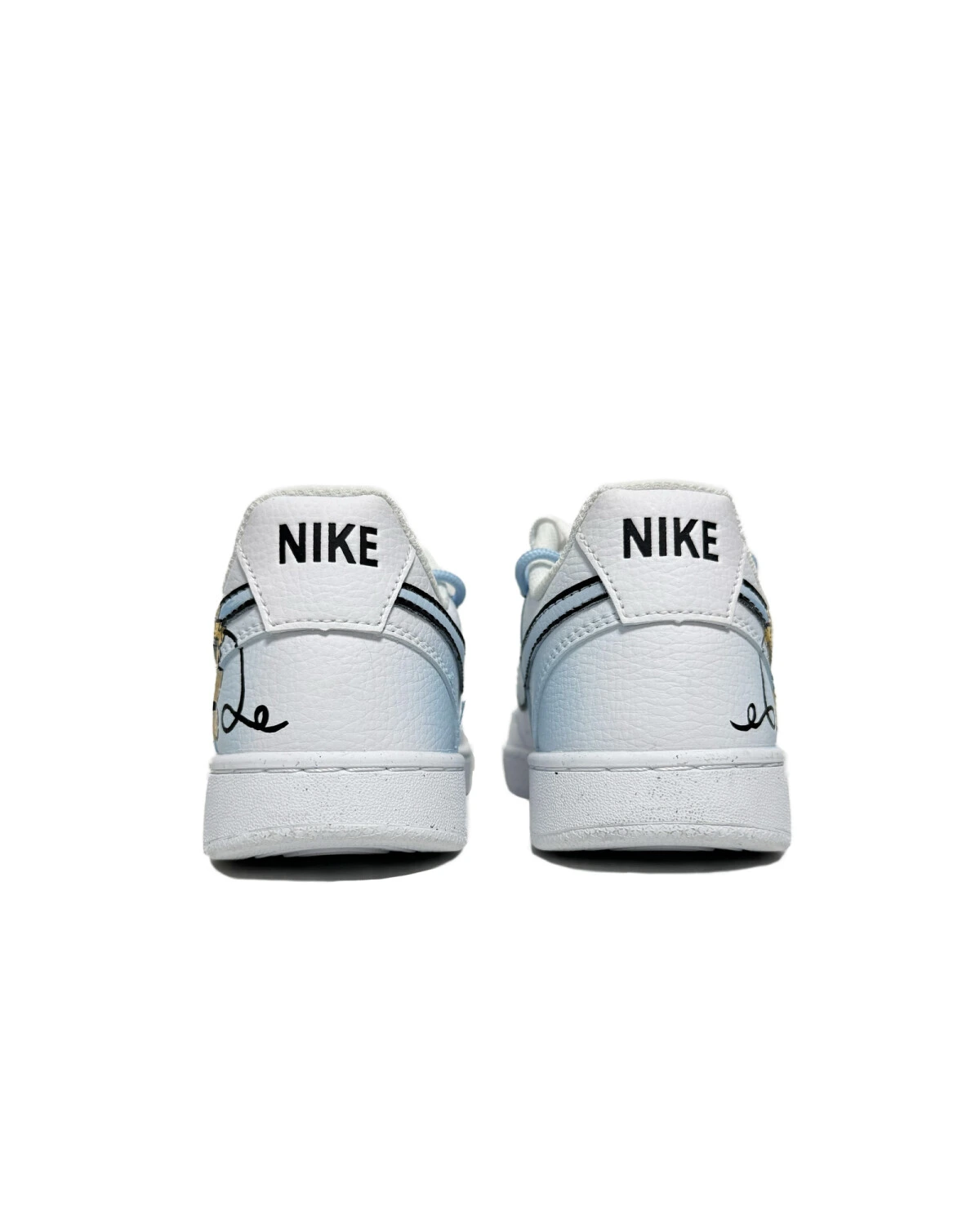 Nike Court Vision 1 Love Megaphone Унисекс кроссовки бело-синие повседневные картинка