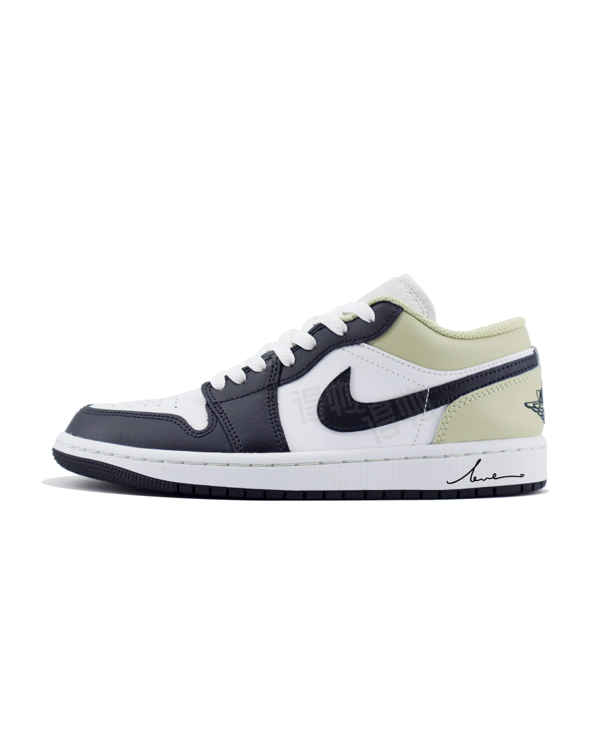 Jordan Air Jordan 1 love unisex кроссовки бело-черные с амортизацией картинка