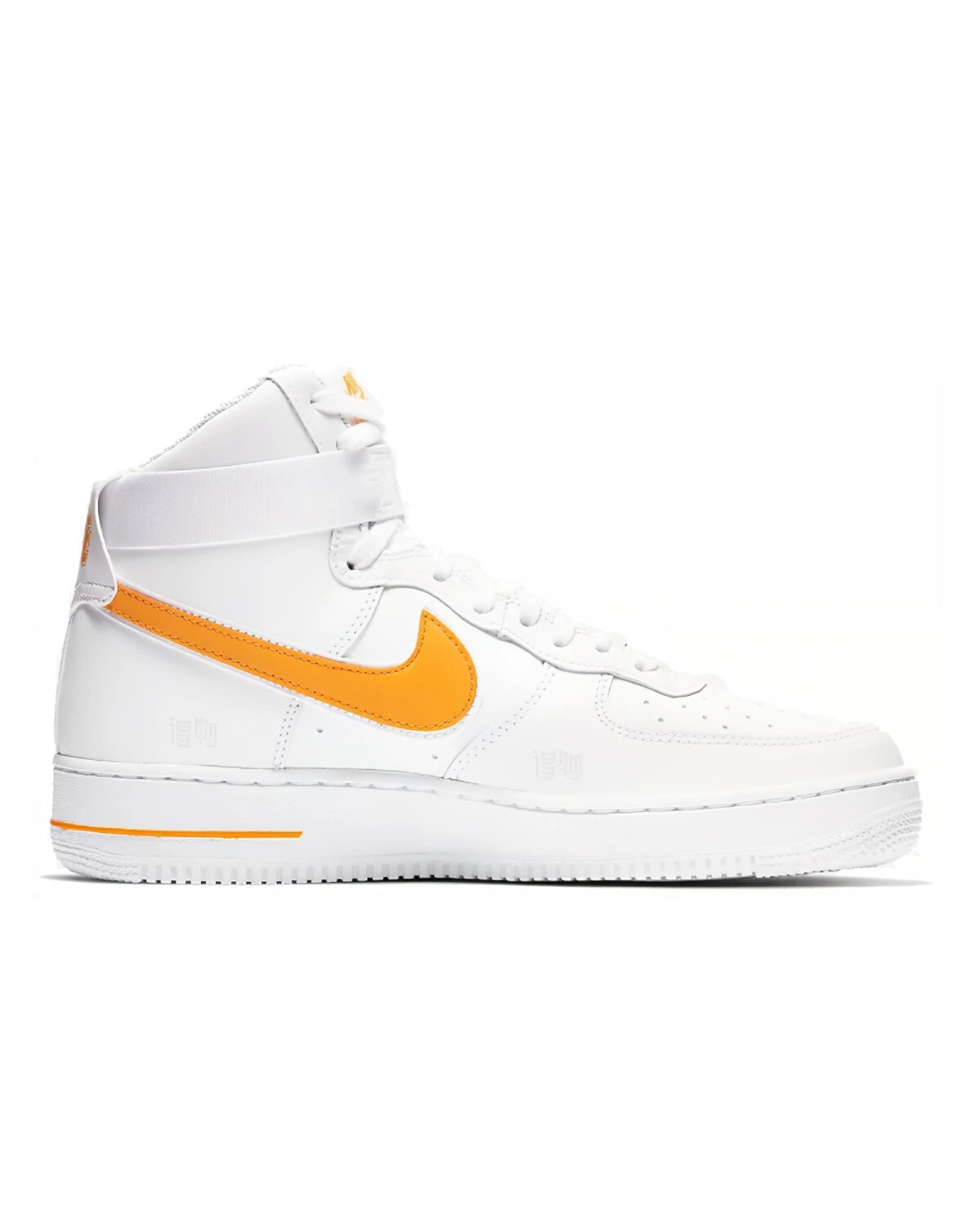 Nike Air Force 1 мужские кроссовки высокие бело-желтые картинка