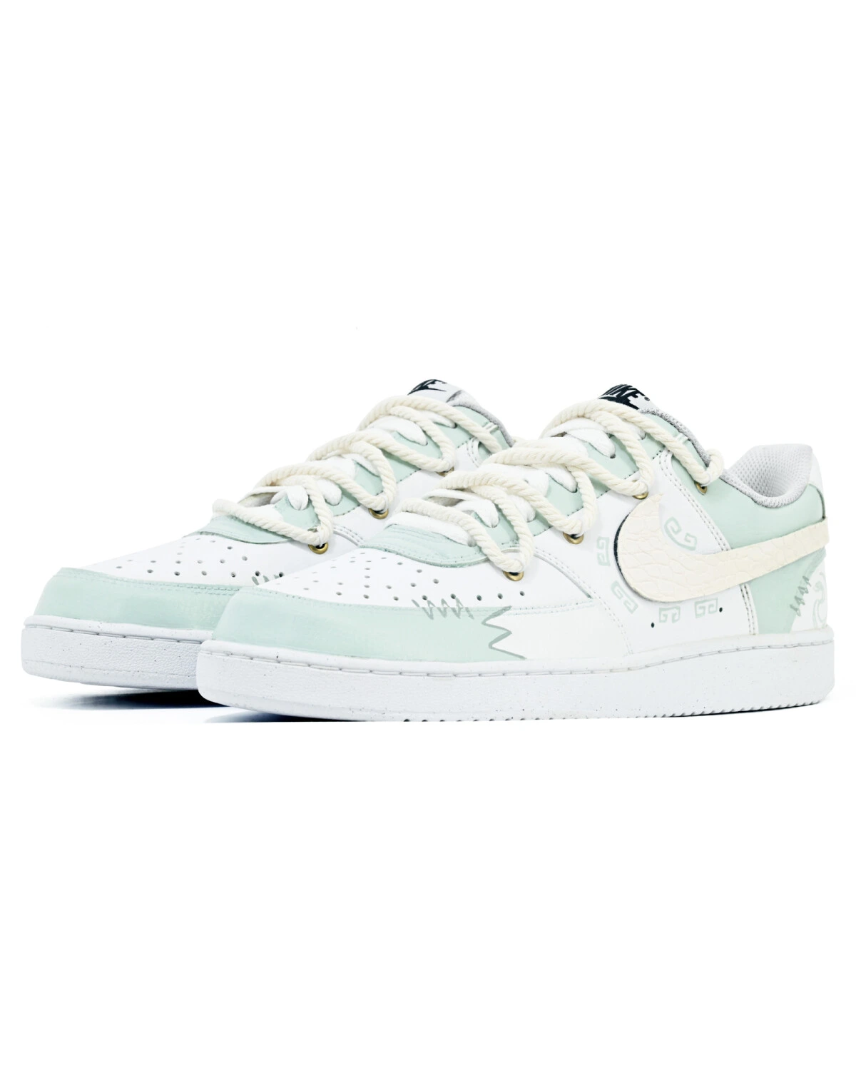 Nike Court Vision 1 мужские кроссовки голубые с перфорацией и нескользящей подошвой картинка