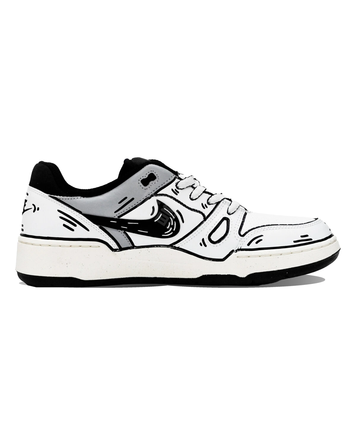 Nike Full Force ABLOODING мужские кроссовки аниме-стиль чёрно-белые картинка