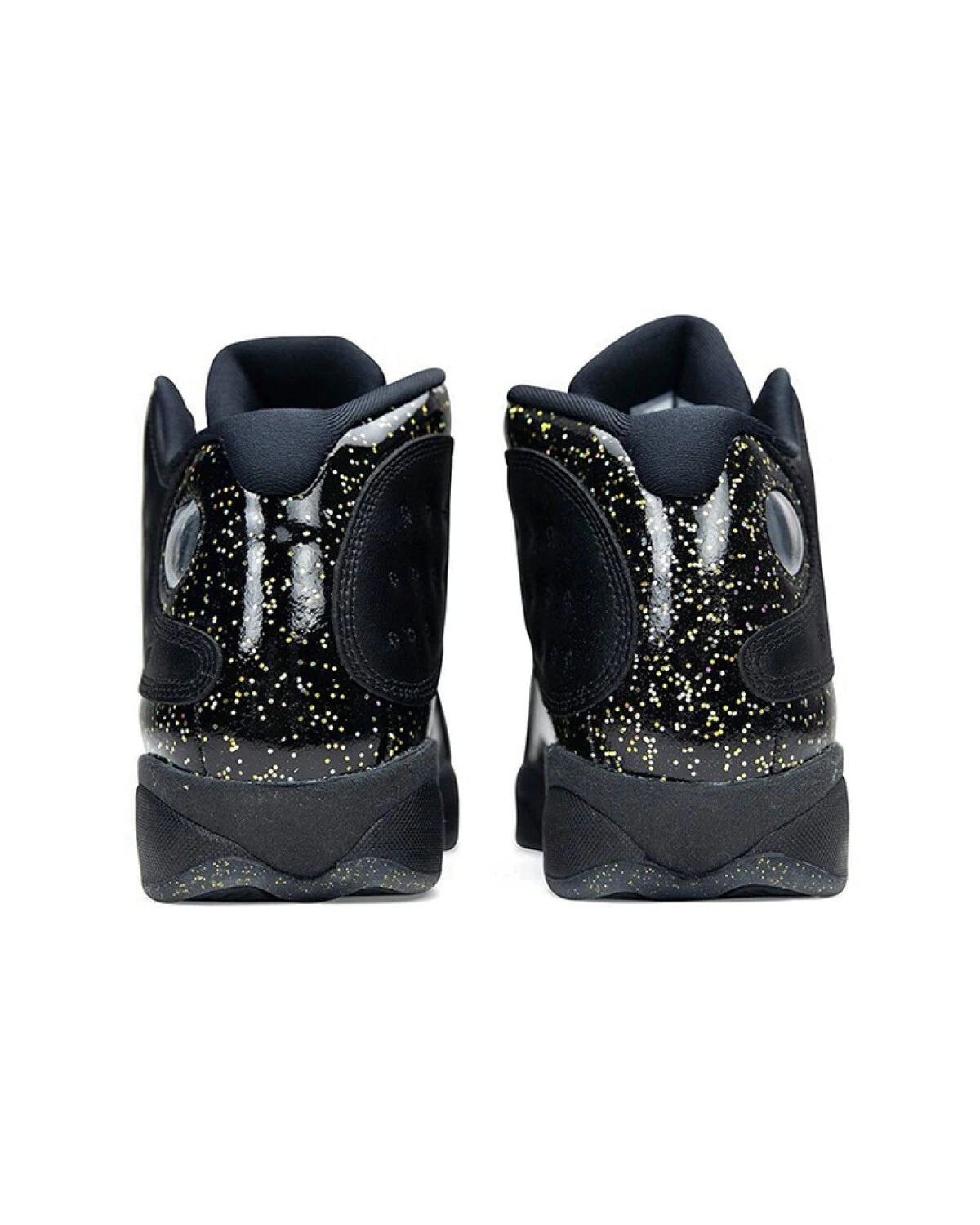 Jordan Air Jordan 13 женские кроссовки чёрные с золотыми вставками картинка
