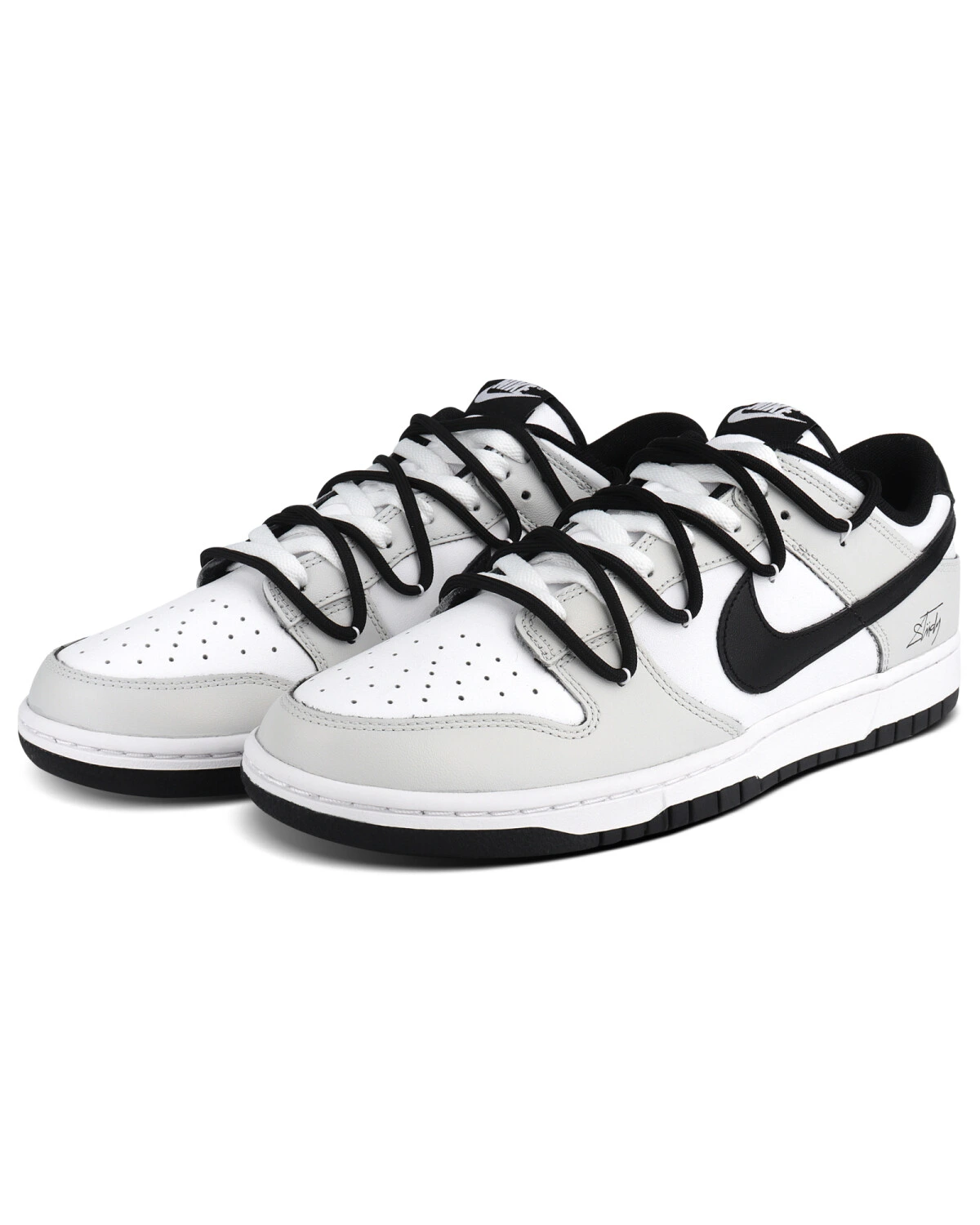 Nike Dunk универсальные кроссовки белые с черным логотипом картинка