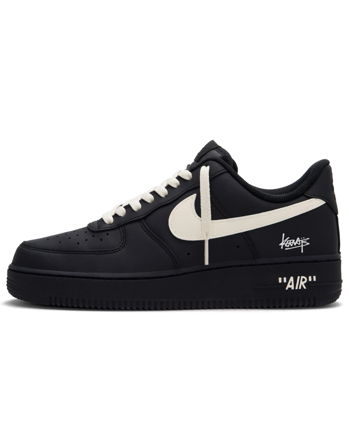 Nike Air Force 1 Vanilla Latte unisex черно-белые кроссовки картинка