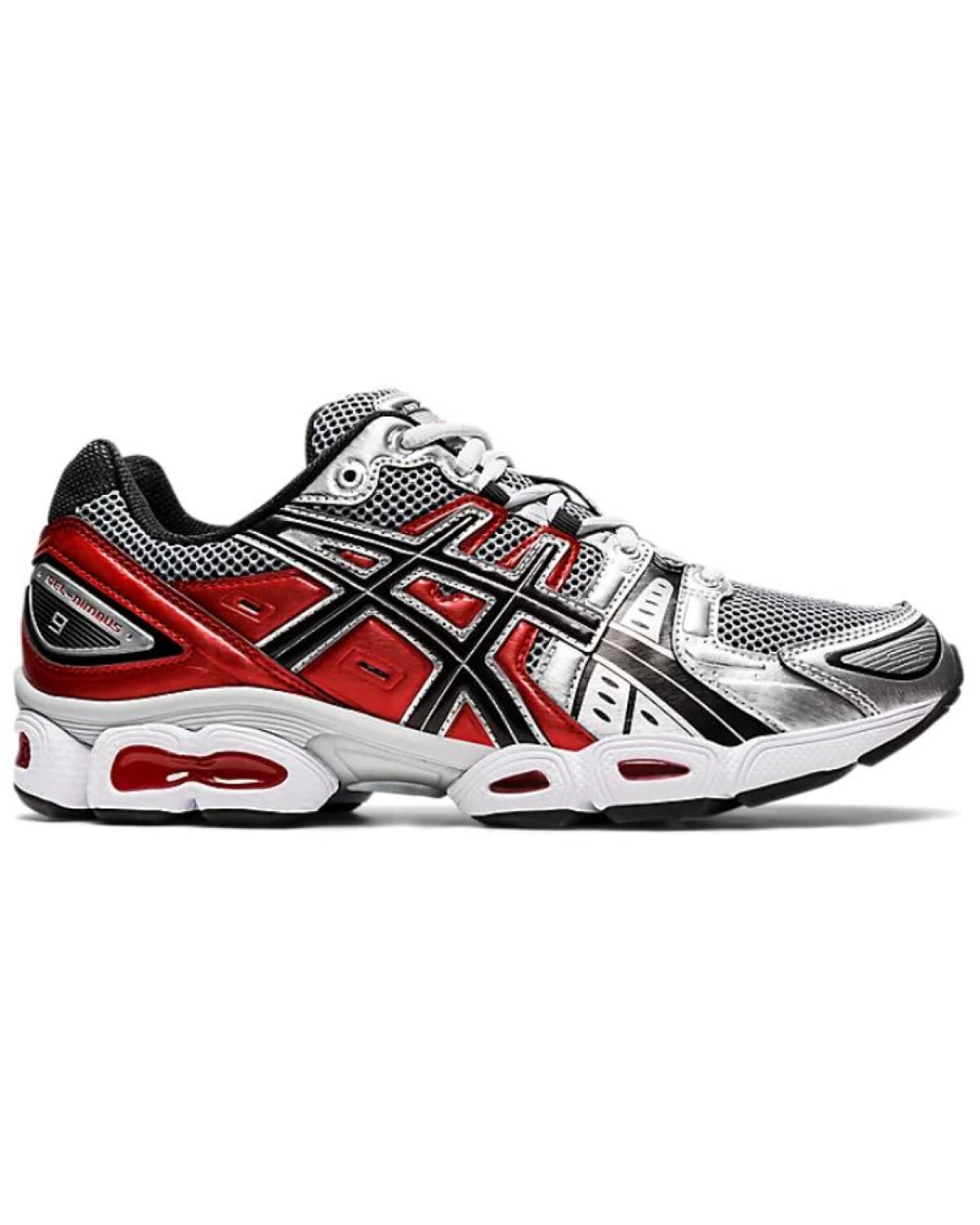 Asics GEL-Nimbus 9 унисекс кроссовки для марафона серо-красные картинка