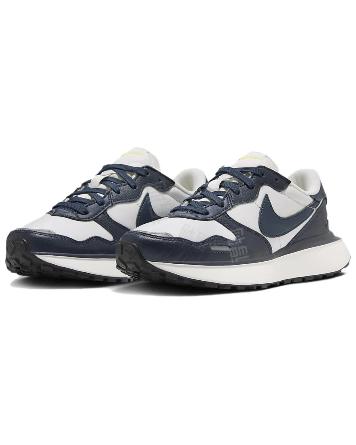 Nike Phoenix Waffle Leather женские кроссовки кожаные сине-белые картинка