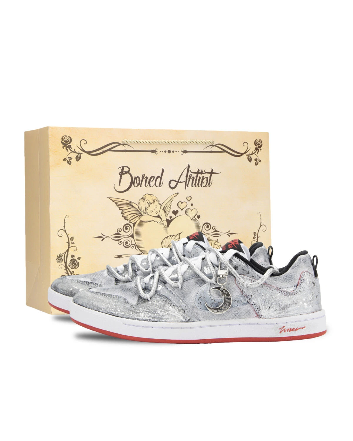 Nike SB Alleyoop мужские кроссовки серебряные с двойной шнуровкой и декором картинка