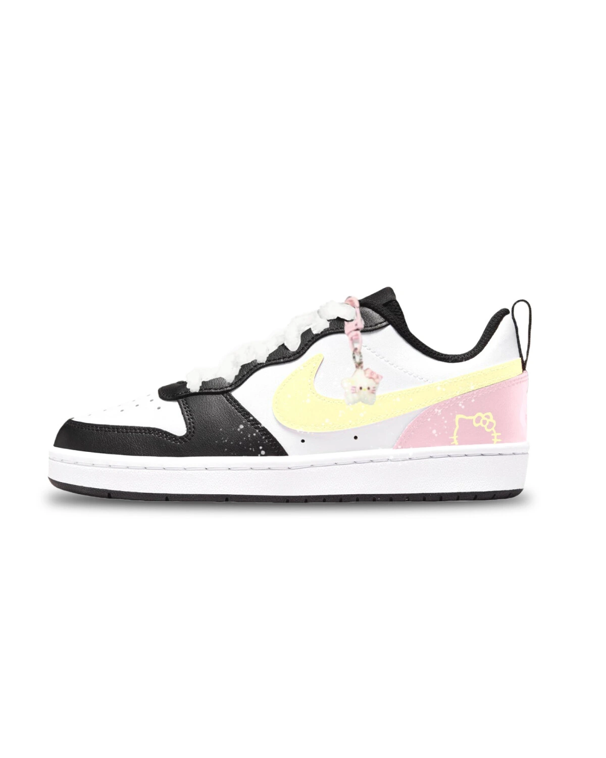 Nike Court Borough унисекс детские кеды кожа розово-желтые картинка