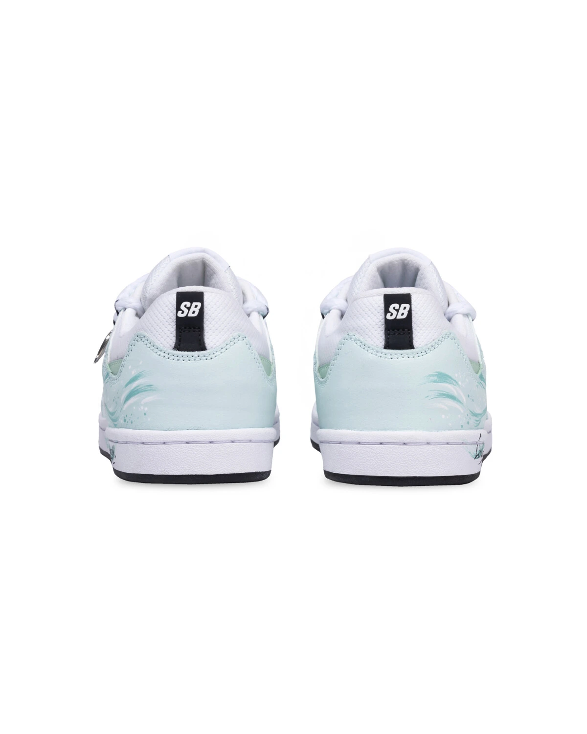 Nike SB Alleyoop женские кроссовки бело-зеленые с водяным принтом картинка