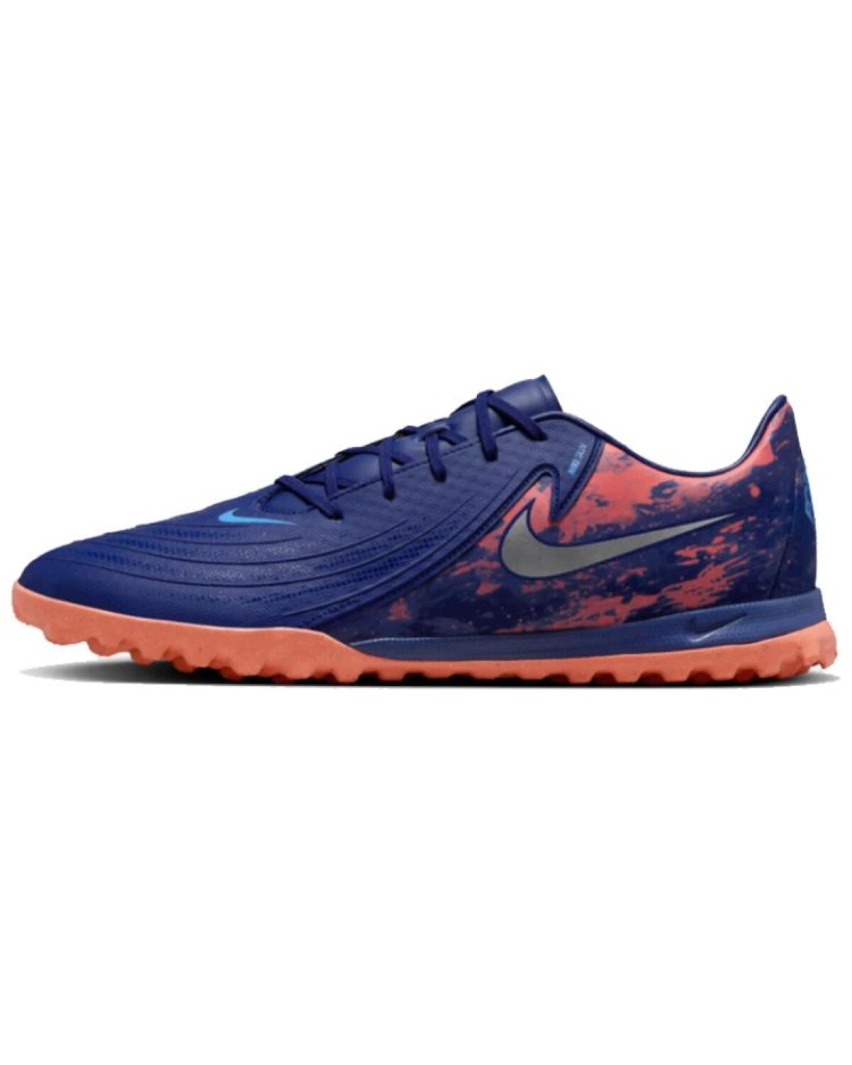 Nike Phantom GX 2 Academy унисекс футбольные бутсы синие с оранжевыми акцентами картинка