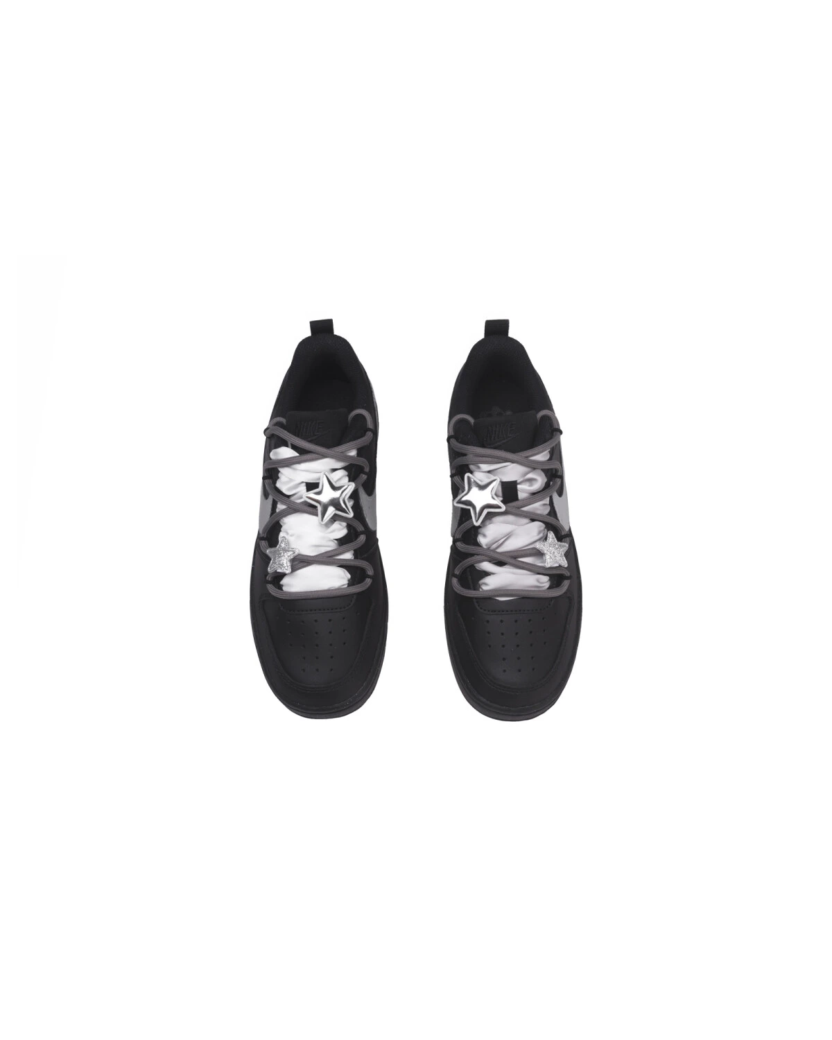 Nike Court Borough детские кроссовки черные из натуральной кожи картинка