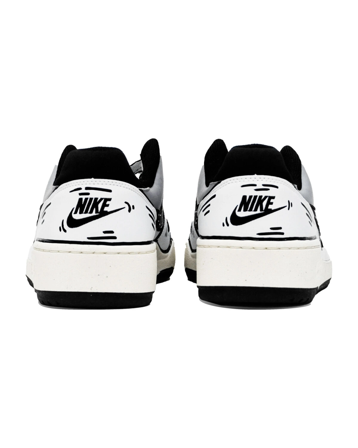 Nike Full Force ABLOODING мужские кроссовки аниме-стиль чёрно-белые картинка