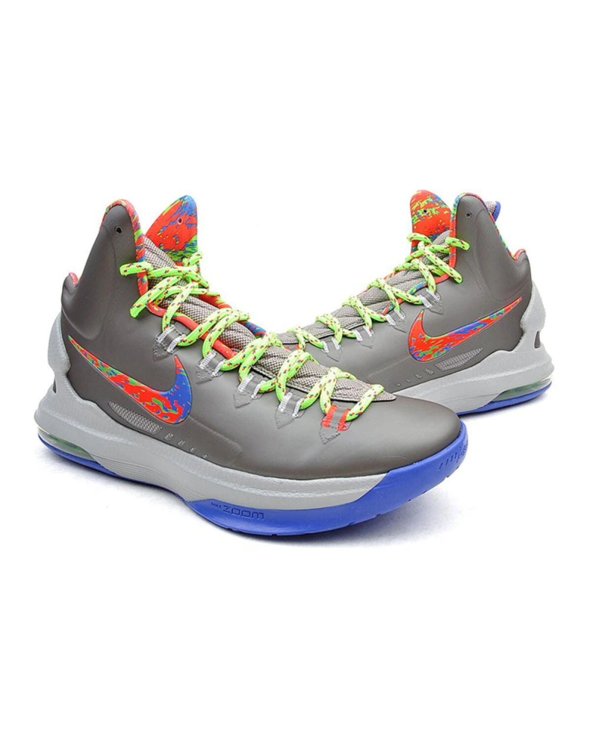 Nike KD 5 Splatter мужские высокие кроссовки для баскетбола серые картинка