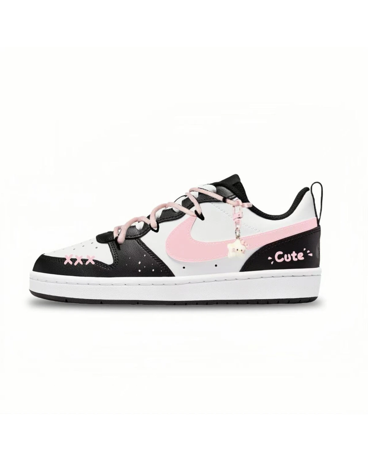 Nike Court Borough кеды unisex бело-розовые с защитой от царапин картинка