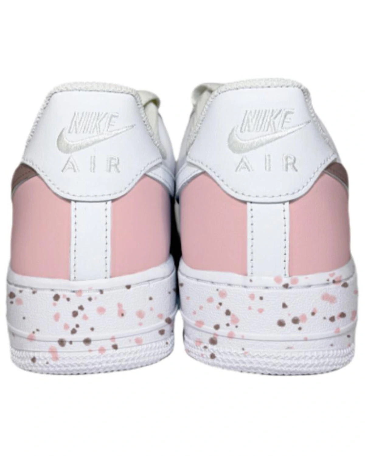 Nike Air Force 1 женские кроссовки бело-розово-коричневые с кленовым листом картинка