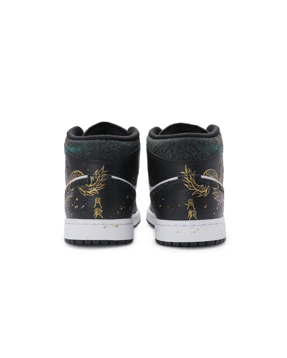 Jordan Air Jordan 1 мужские кроссовки высокие черно-золото-белые картинка