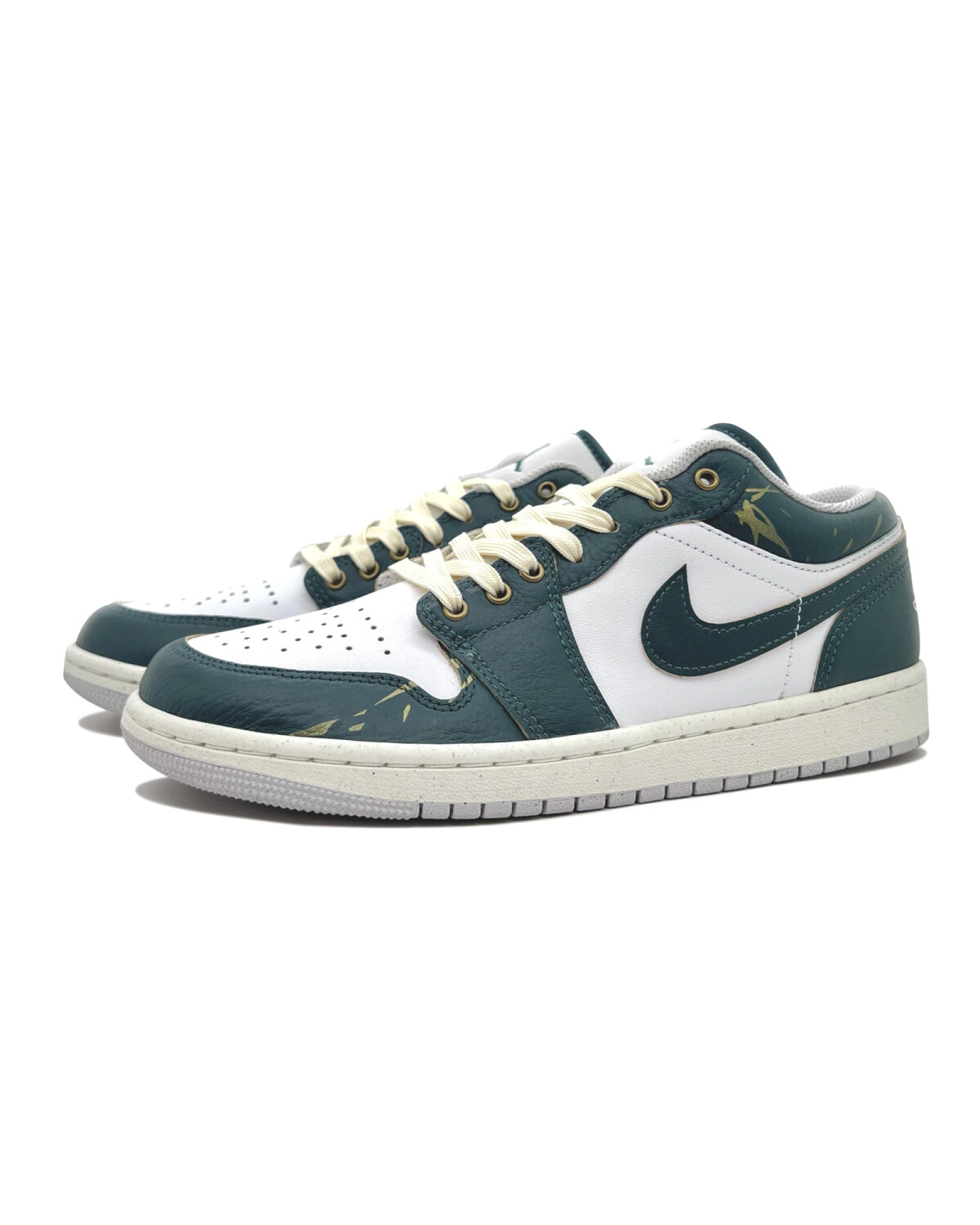 Jordan Air Jordan 1 unisex кроссовки зелено-белые с амортизацией картинка