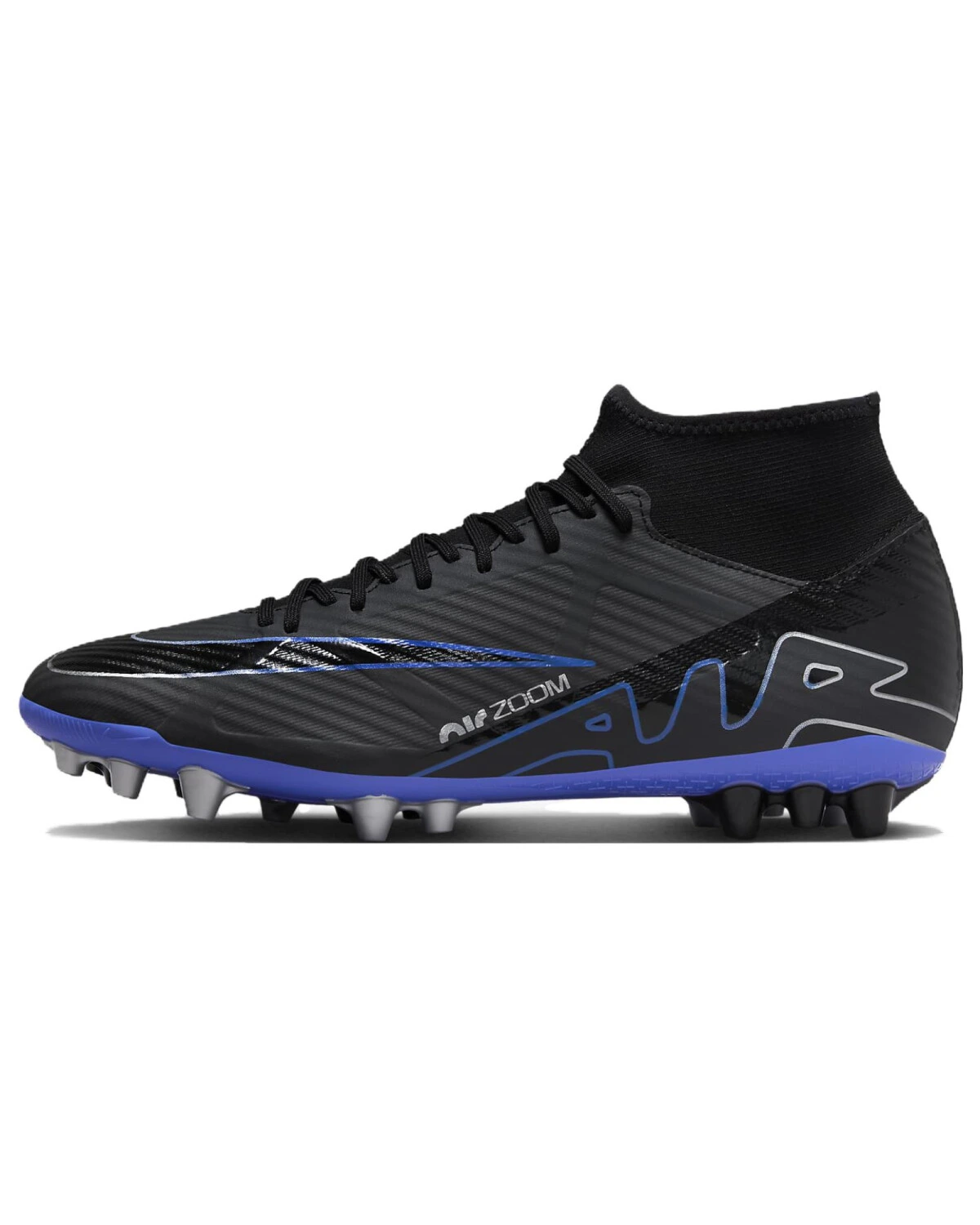 Nike Mercurial Superfly 9 унисекс футбольные бутсы чёрно-синие картинка