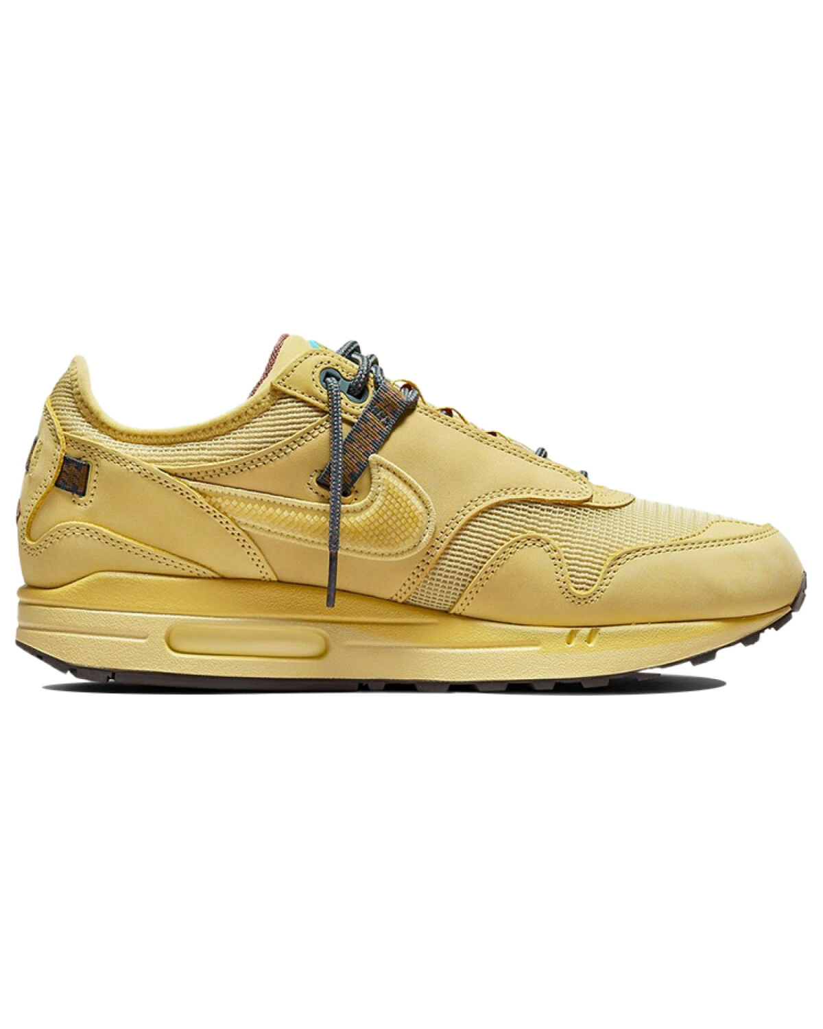 Nike Air Max 1 унисекс кроссовки беговые золотые из текстиля картинка