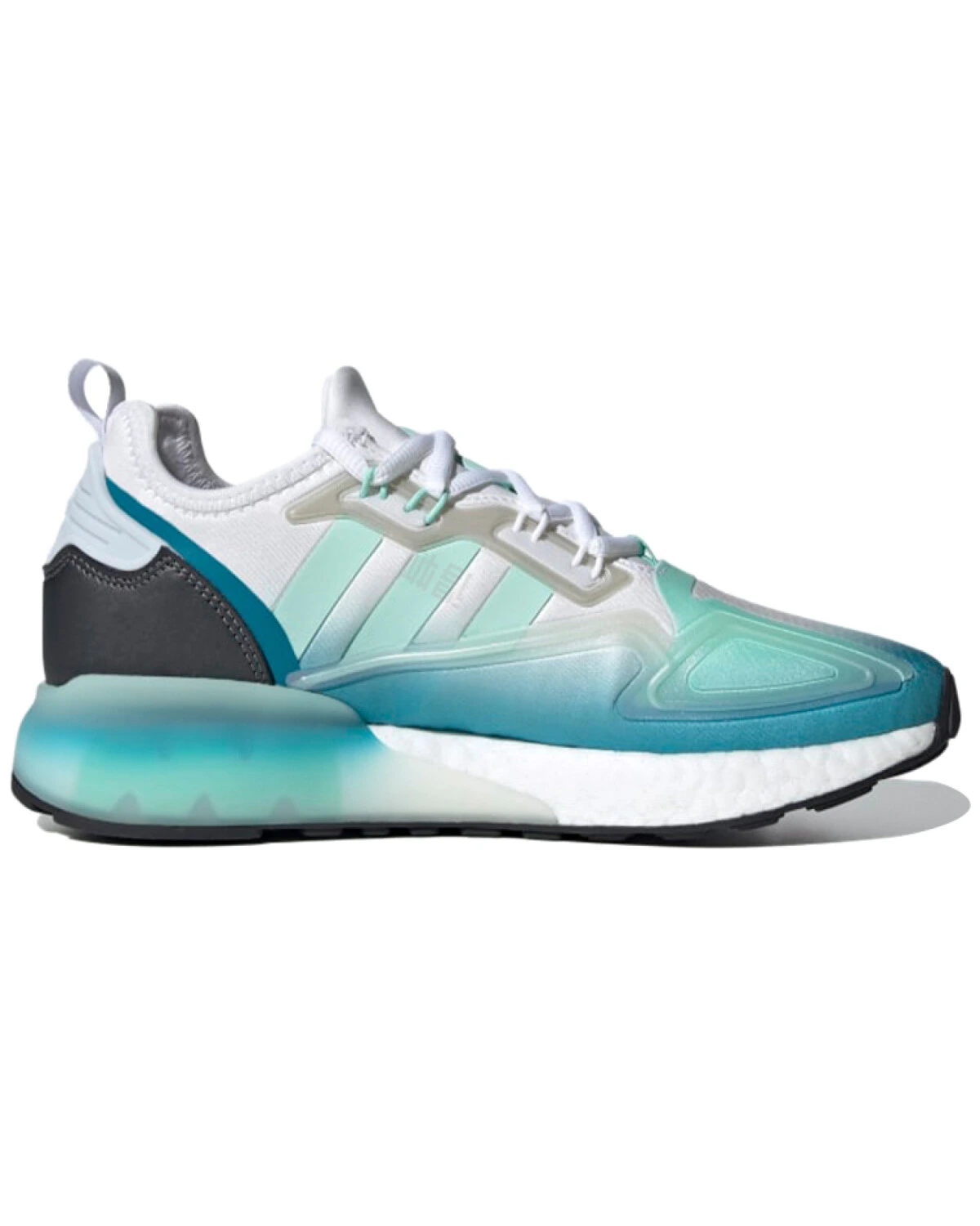 Adidas Originals ZX 2K Boost женские кроссовки повседневные бело-зеленые картинка