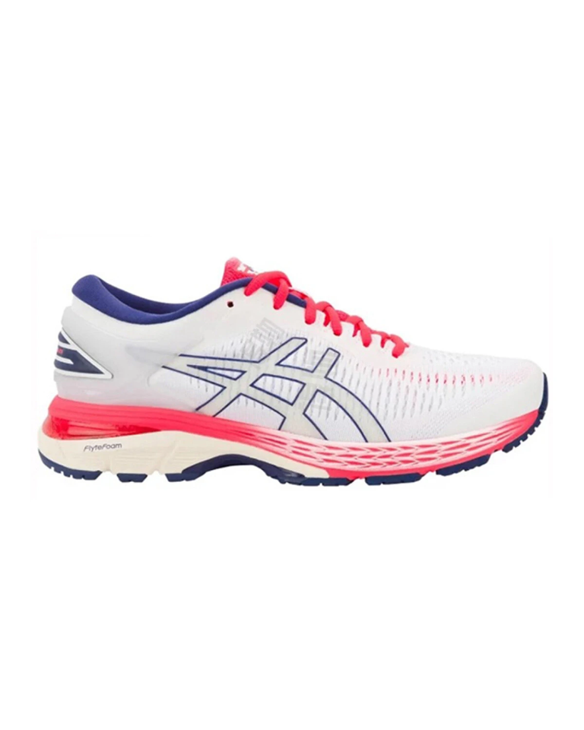 Asics Gel-Kayano 25 женские кроссовки для бега бело-красные картинка