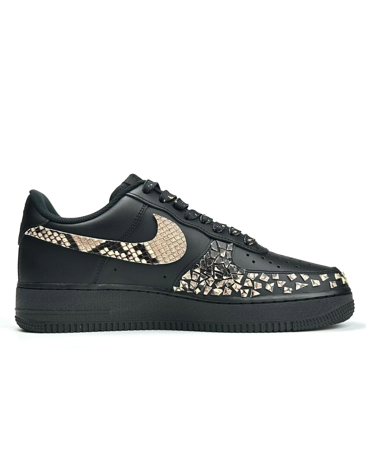 Nike Air Force 1 мужские и женские кроссовки золотой питон картинка