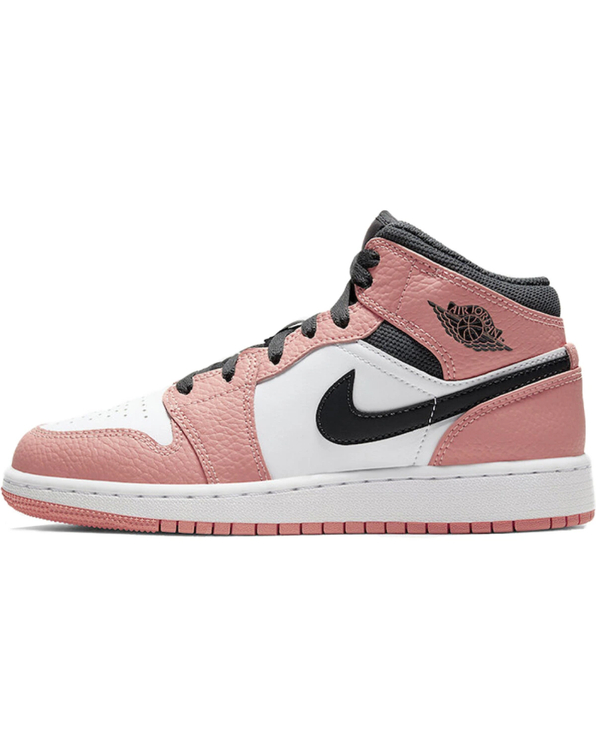 Jordan Air Jordan 1 Mid Pink Quartz детские кроссовки баскетбольные розово-белые картинка