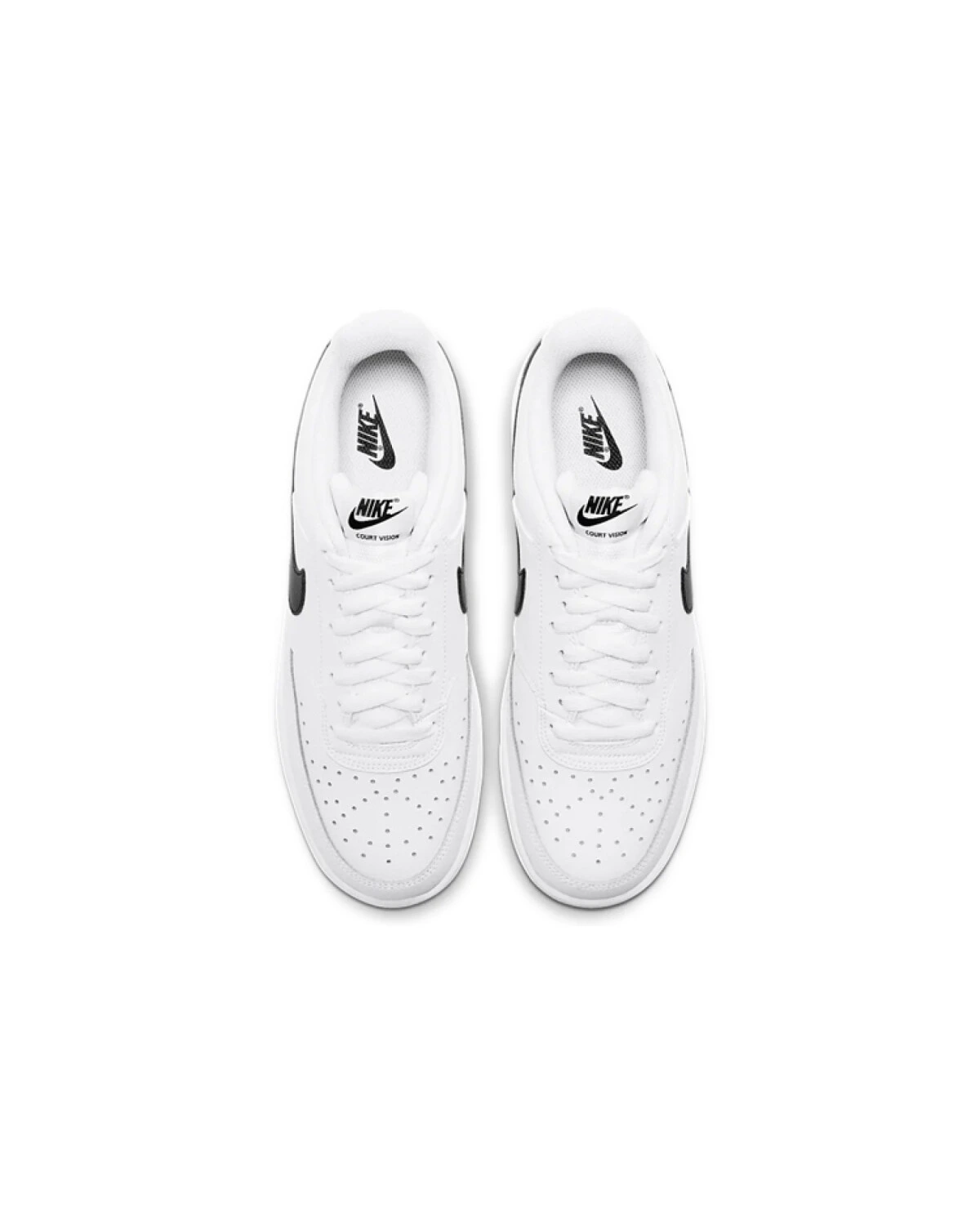 Nike Court Vision 1 unisex кроссовки белые с черным логотипом картинка