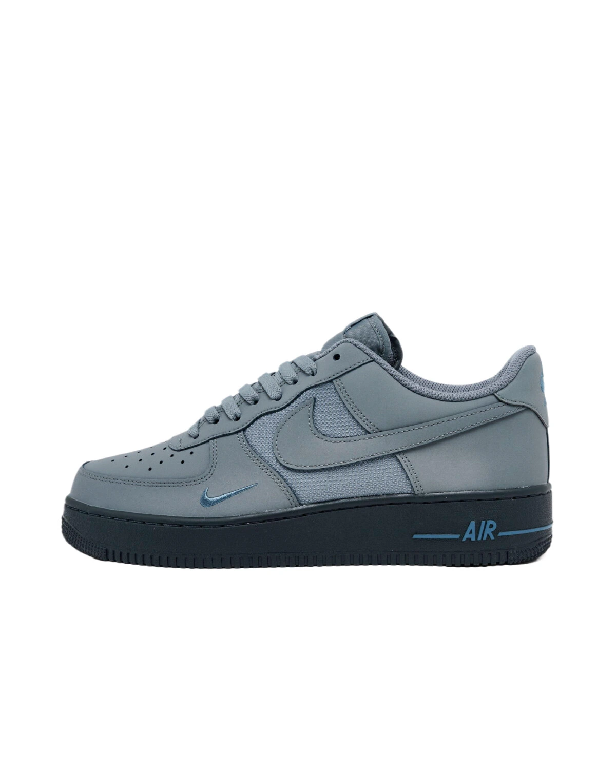 Nike Air Force 1 07 LV8 мужские кеды серо-голубые с шнуровкой картинка