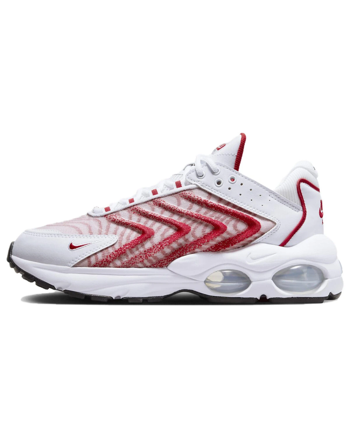 Nike Air Max TW unisex кроссовки красно-белые с сетчатым верхом и Air Max картинка