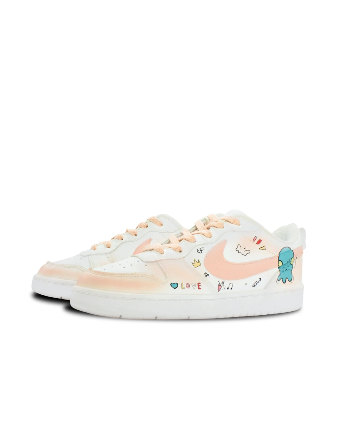 Nike Court Borough детские кеды кожаные розовые с амортизацией картинка