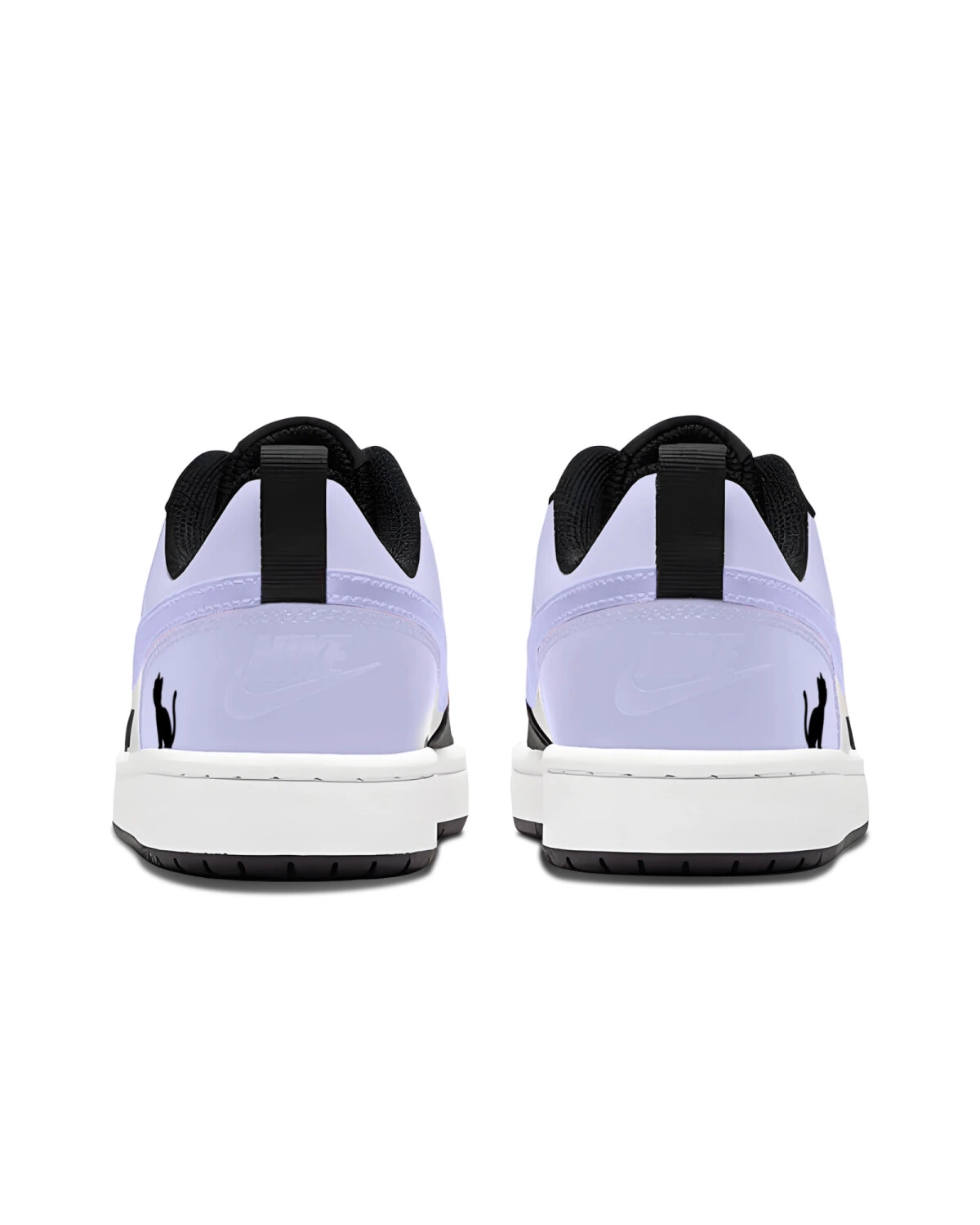 Nike Court Borough детские кроссовки кожаные черно-фиолетовые картинка