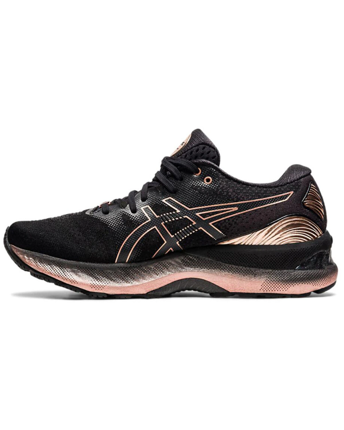 Asics GEL-Nimbus 23 женские кроссовки для бега с амортизацией черно-золотые картинка