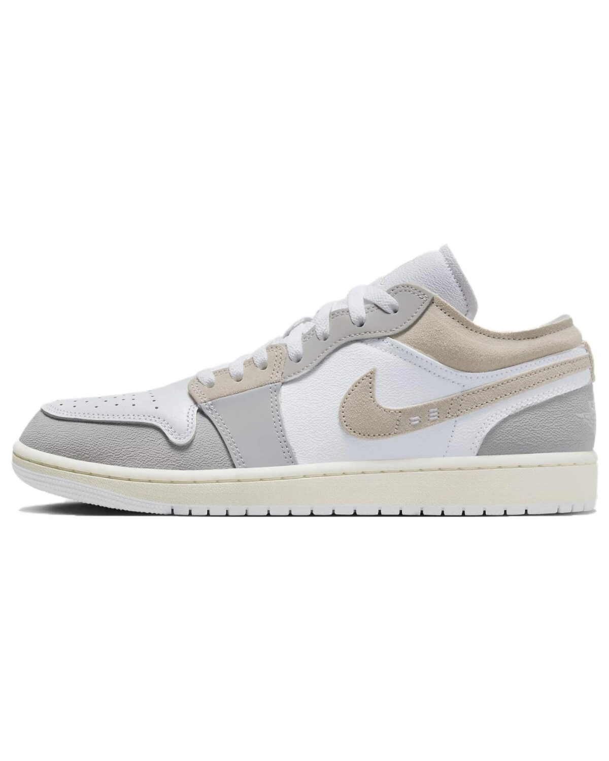 Jordan Air Jordan 1 унисекс кроссовки бело-серые текстильные картинка