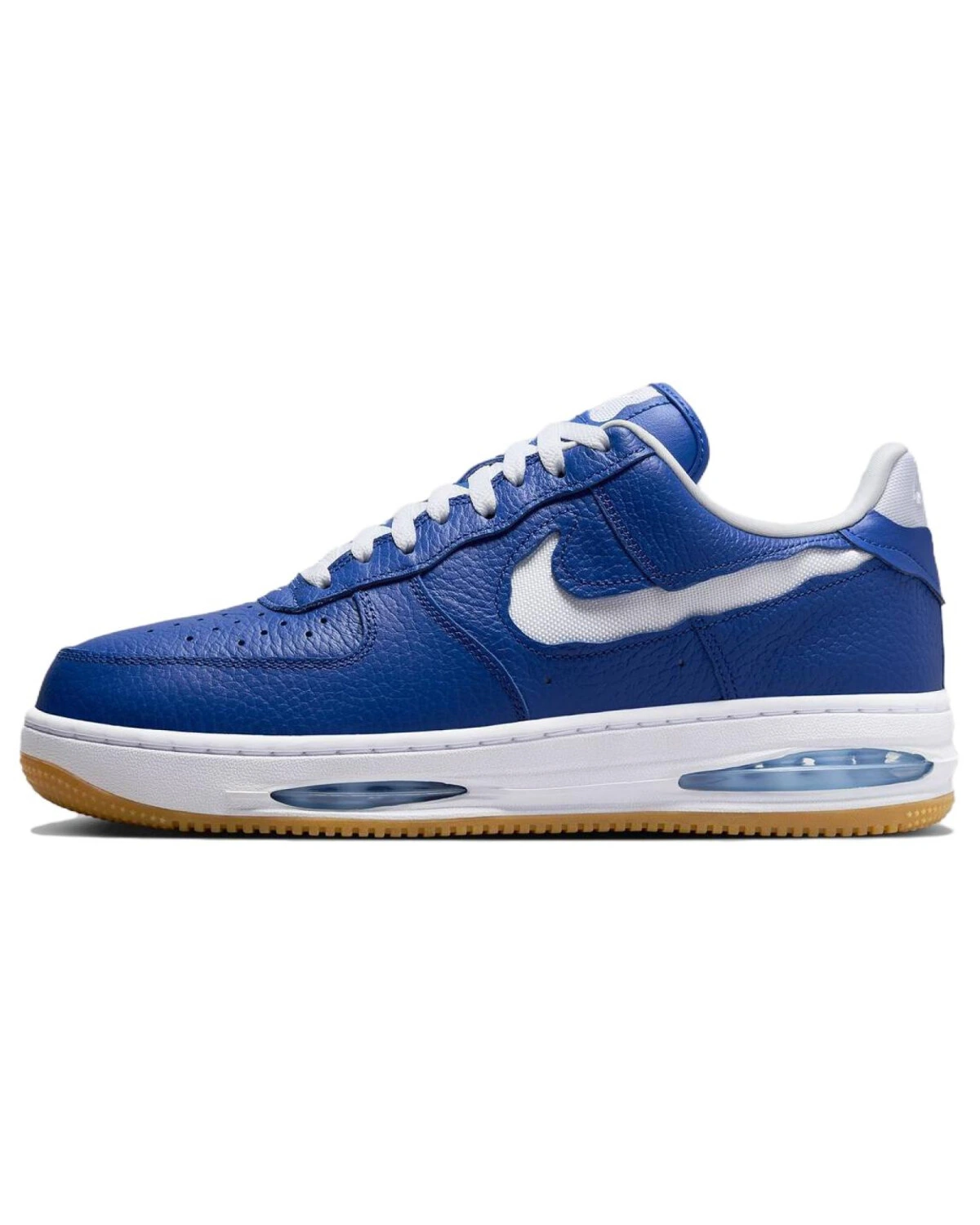 Nike Air Force 1 унисекс кроссовки синие кожаные картинка