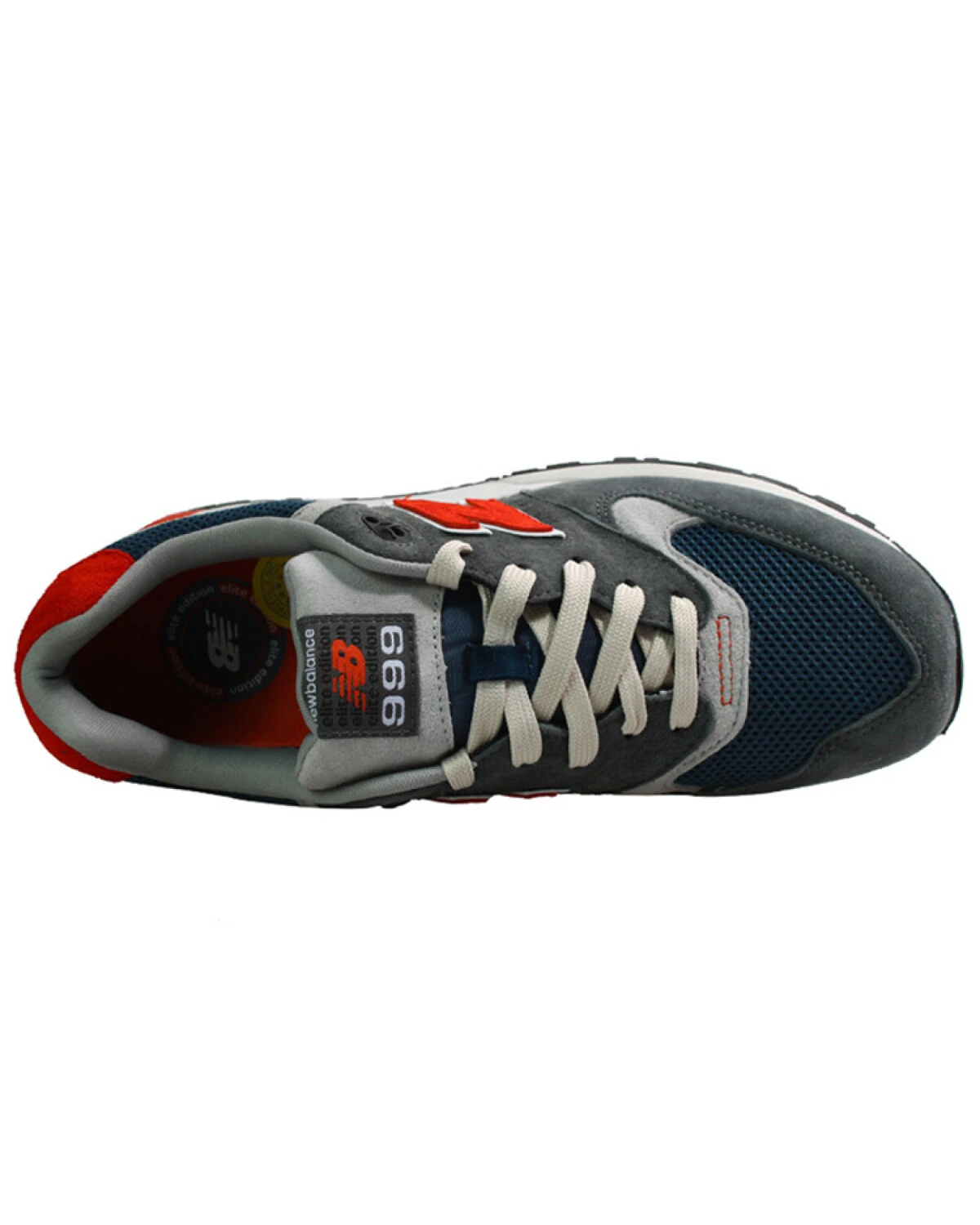 New Balance NB 999 кроссовки беговые серые с красными вставками картинка