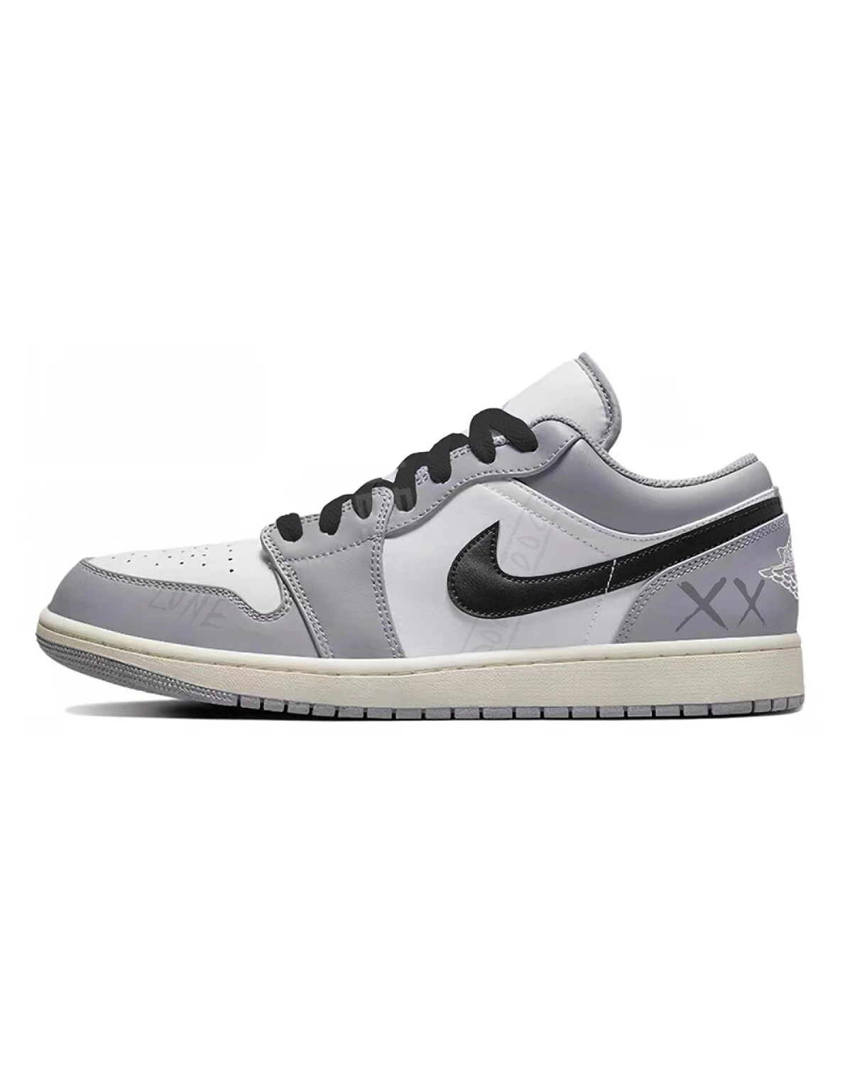 Jordan Air Jordan 1 low-top мужские кроссовки серо-белые картинка