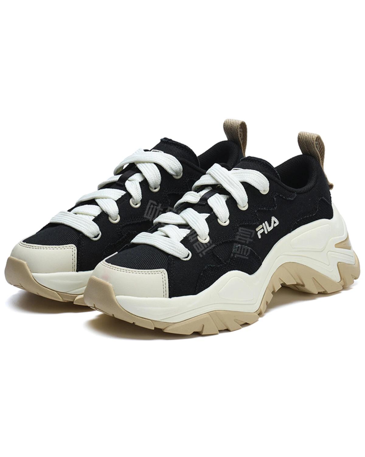 FILA SOFIA CANVAS женские кеды черно-белые с толстой подошвой картинка