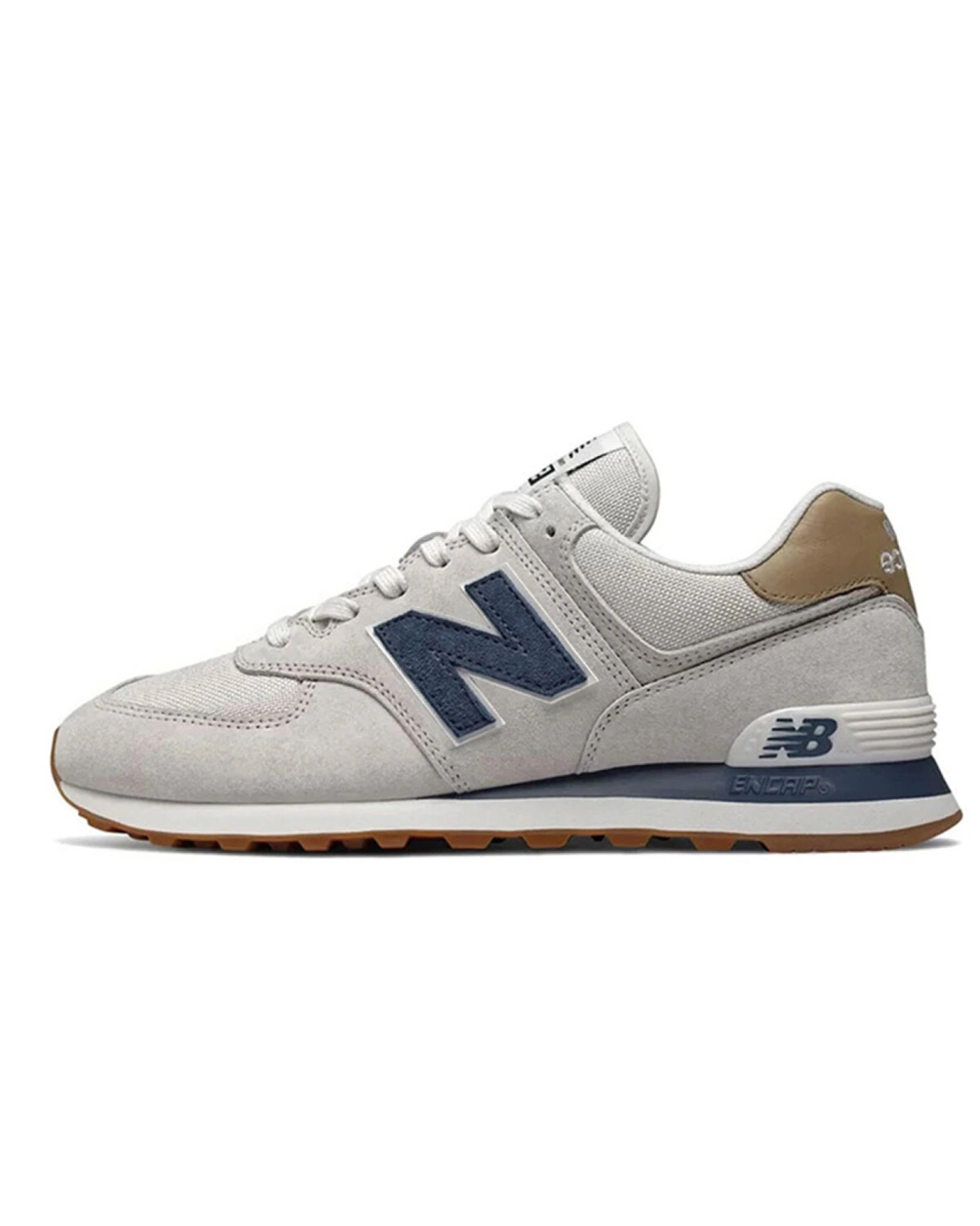 New Balance 574 кроссовки серые текстильные повседневные для бега картинка