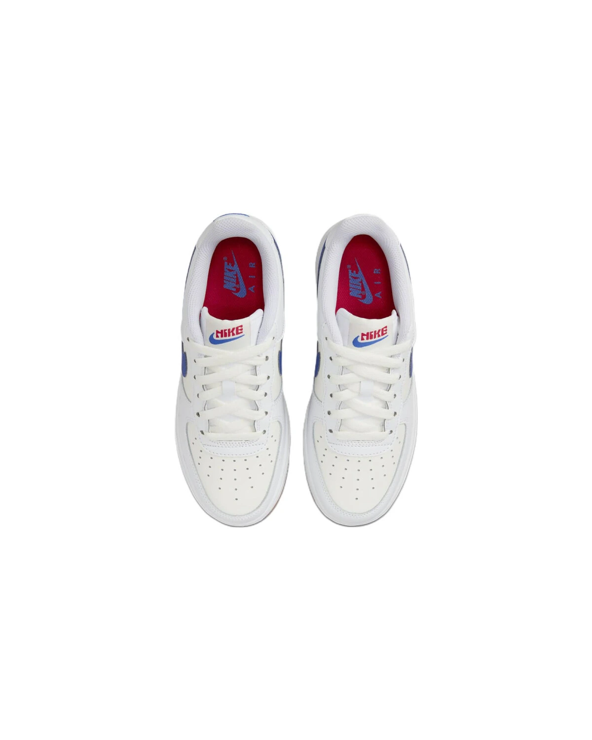 Nike Air Force 1 детские кроссовки из кожи бело-синие картинка