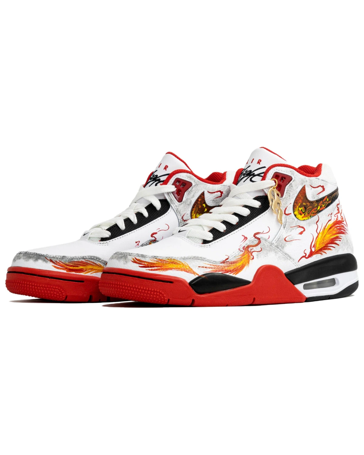 Nike Flight Legacy унисекс кроссовки средние ретро бело-красные картинка