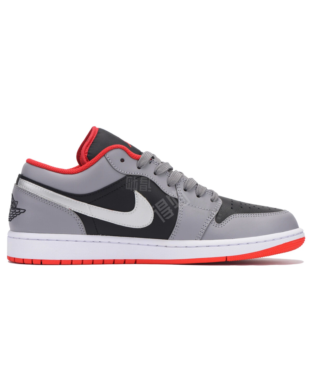 Jordan Air Jordan 1 мужские спортивные кроссовки из натуральной кожи черно-серо-красные картинка