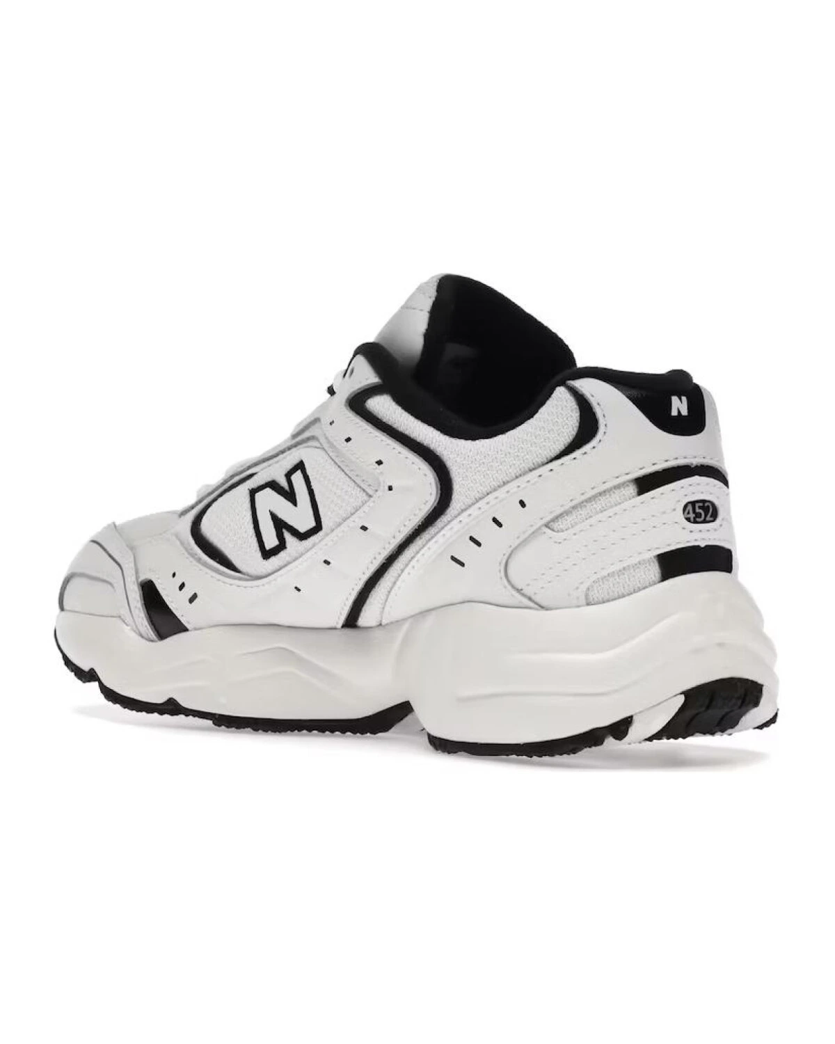 New Balance 452 унисекс кроссовки белые с черными вставками и амортизацией ABZORB картинка