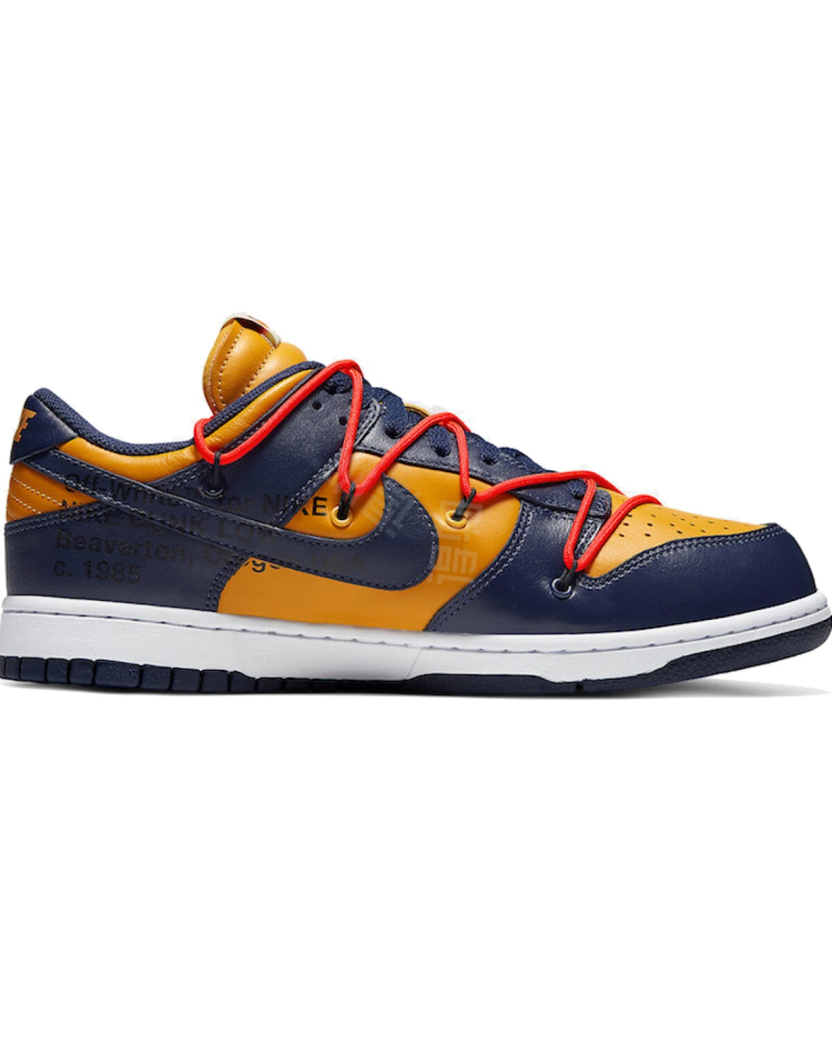 Nike OFF-WHITE x Dunk Low унисекс кроссовки кожаные сине-желтые картинка