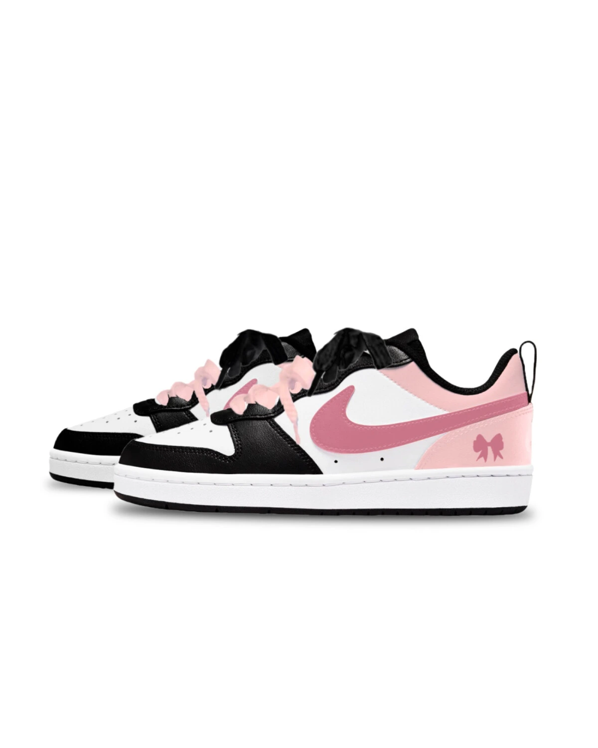 Nike Court Borough детские кроссовки с розовым бантом из синтетики картинка