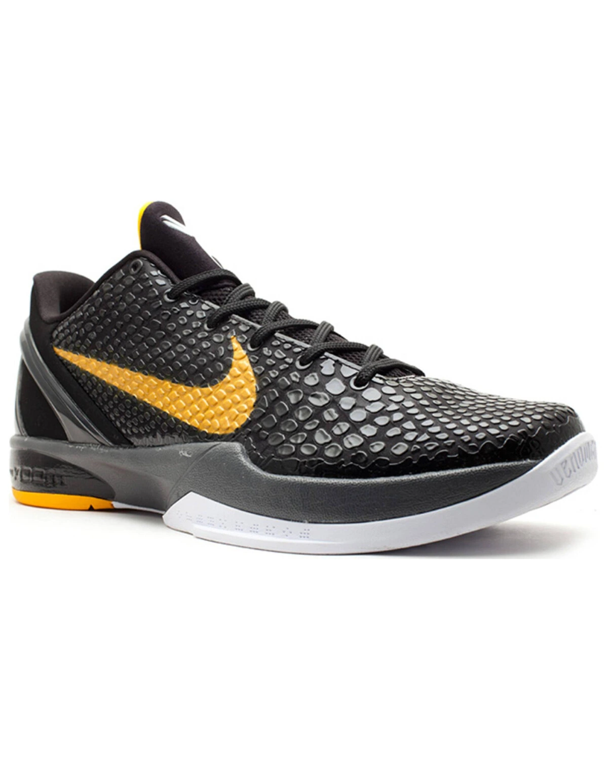 Nike Zoom Kobe 6 Black Del Sol мужские баскетбольные кроссовки черно-желтые картинка