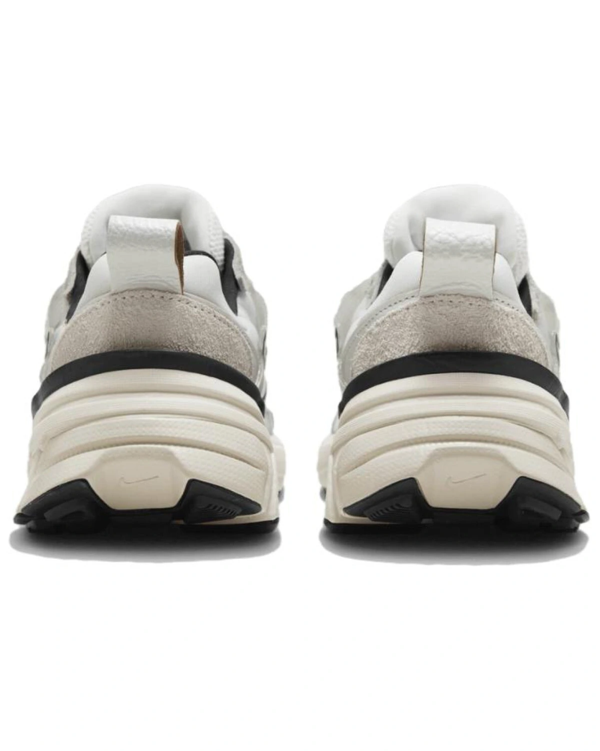 Nike V2K Run унисекс кроссовки бежево-белые с черными вставками картинка