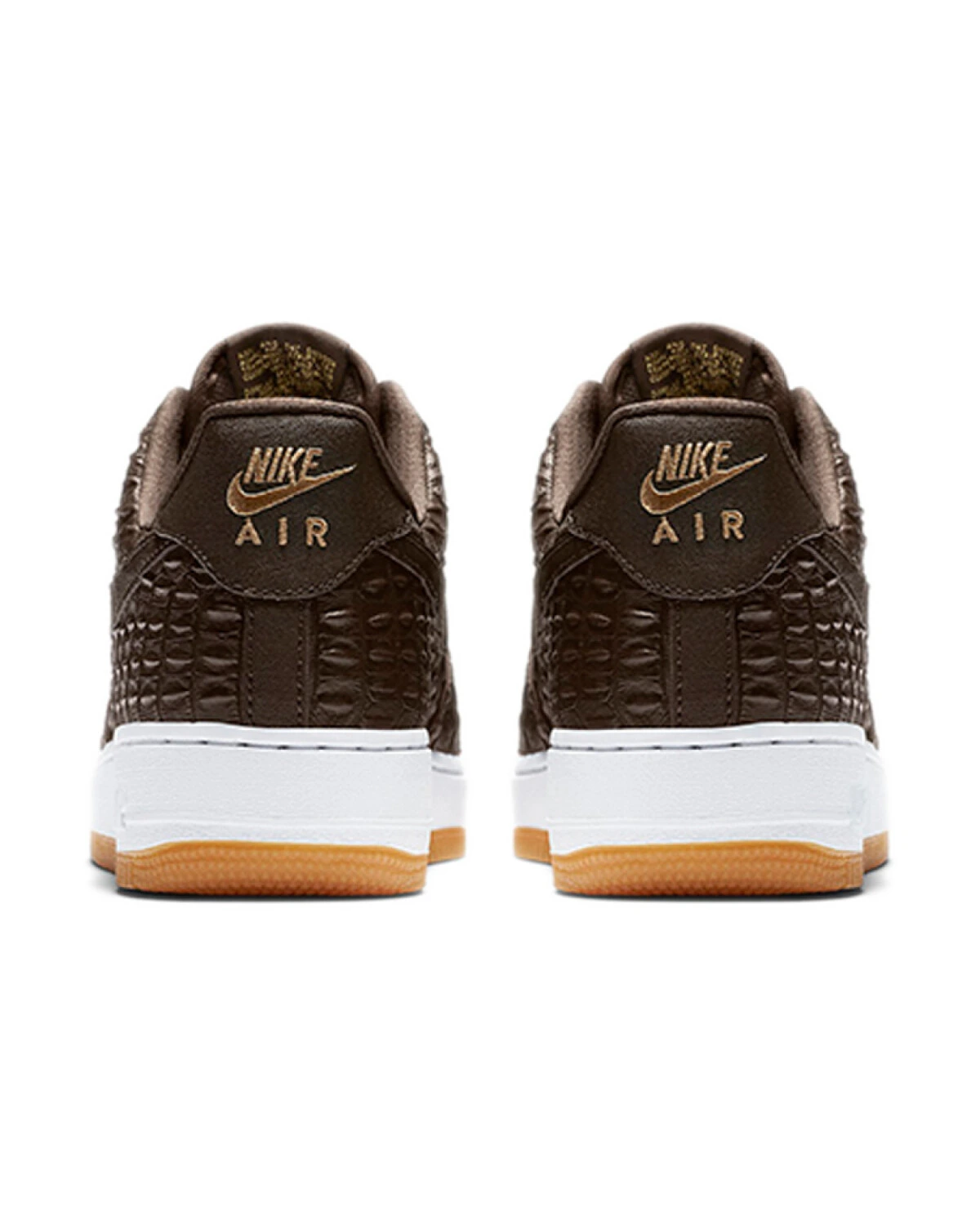 Nike Air Force 1 07 LV8 мужские кроссовки коричневые с кроко-принтом картинка